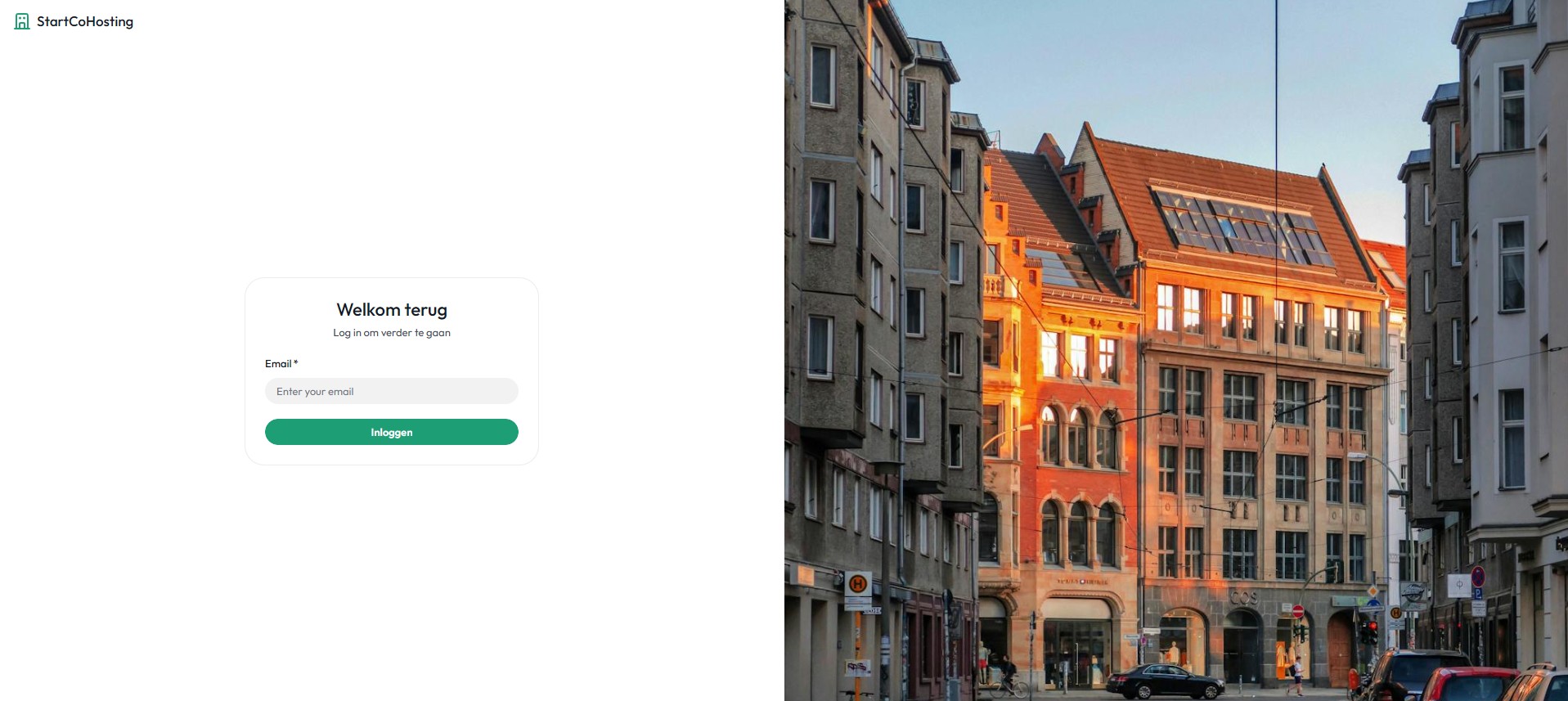 Inlogpagina host portaal StartCoHosting